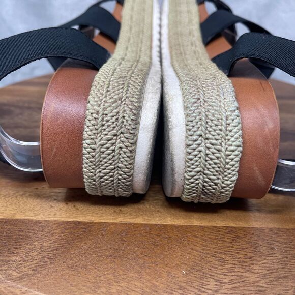 Aloha Island Shoes Womens 9M Black Stretch Slip On Sandal Espadrille Laguna - Picture 6 of 16